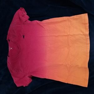 Hollister v neck red & orange shirt